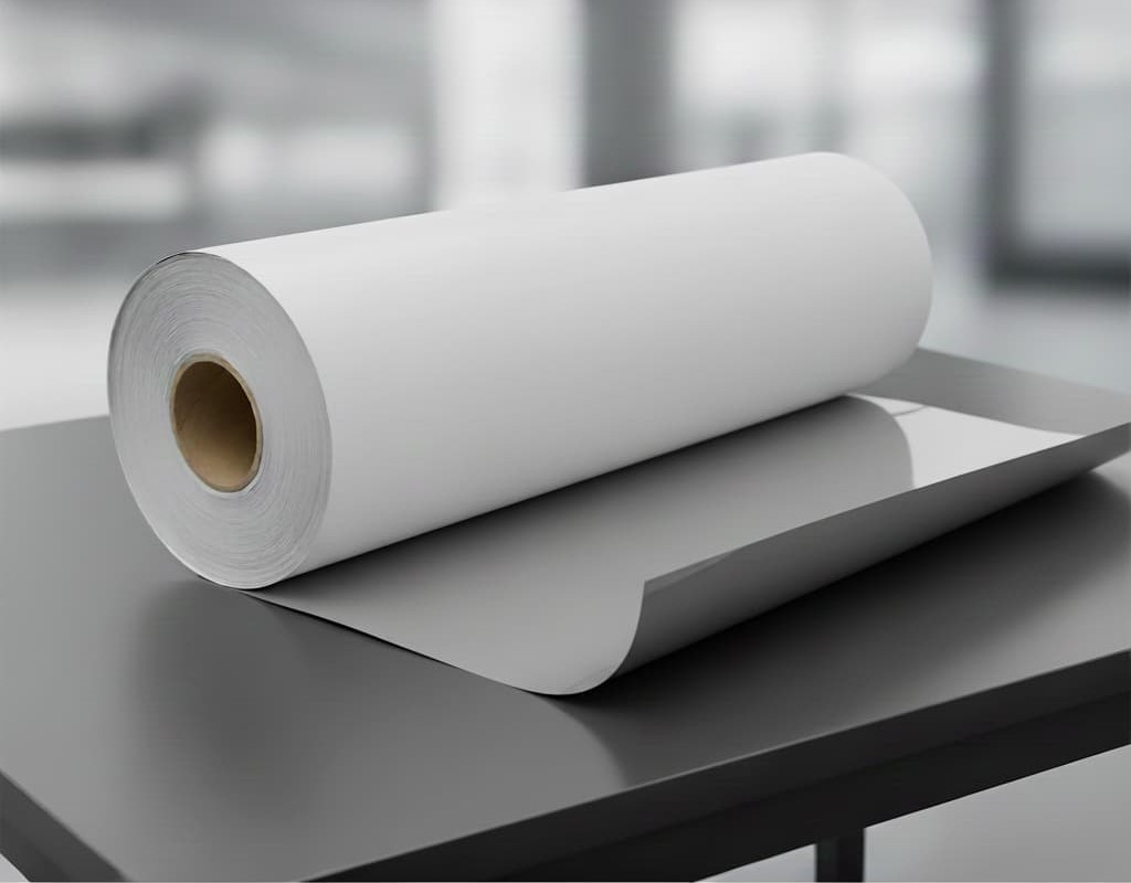 Remifol Arkası Gri Yapışkanlı Baskı Folyosu Mat/Parlak Beyaz