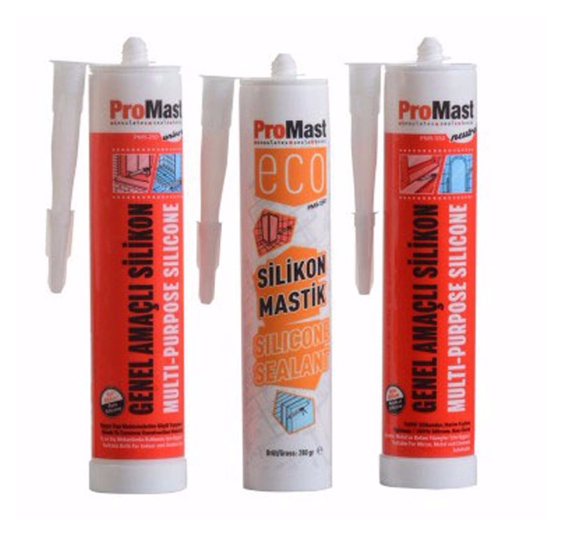 Silikon Promast Beyaz / Şeffaf 280 gr – Genel Kullanım